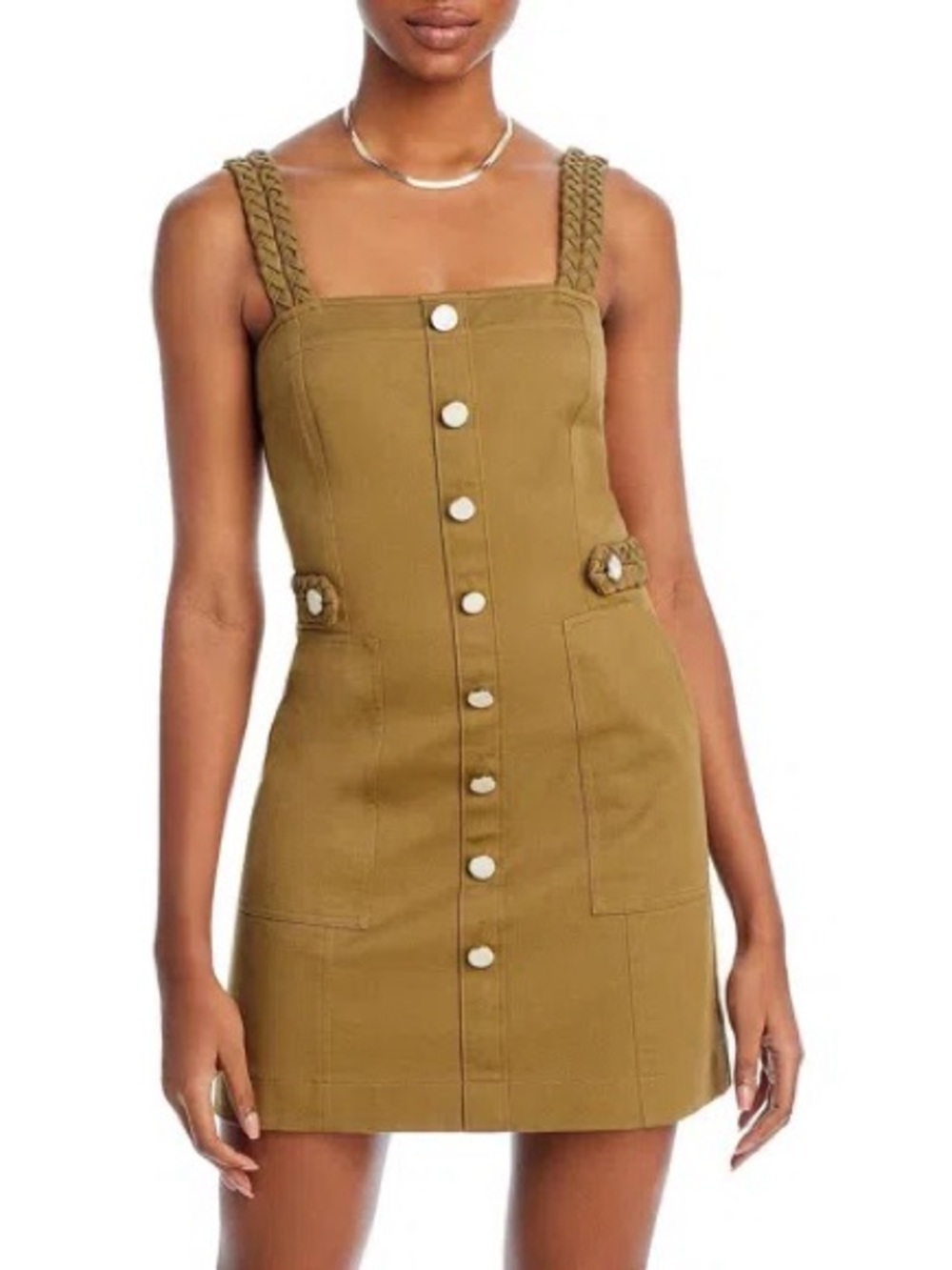 Derek Lam 10 Crosby Womens Naiyah Green Utility Sheath Mini Dress Size 6